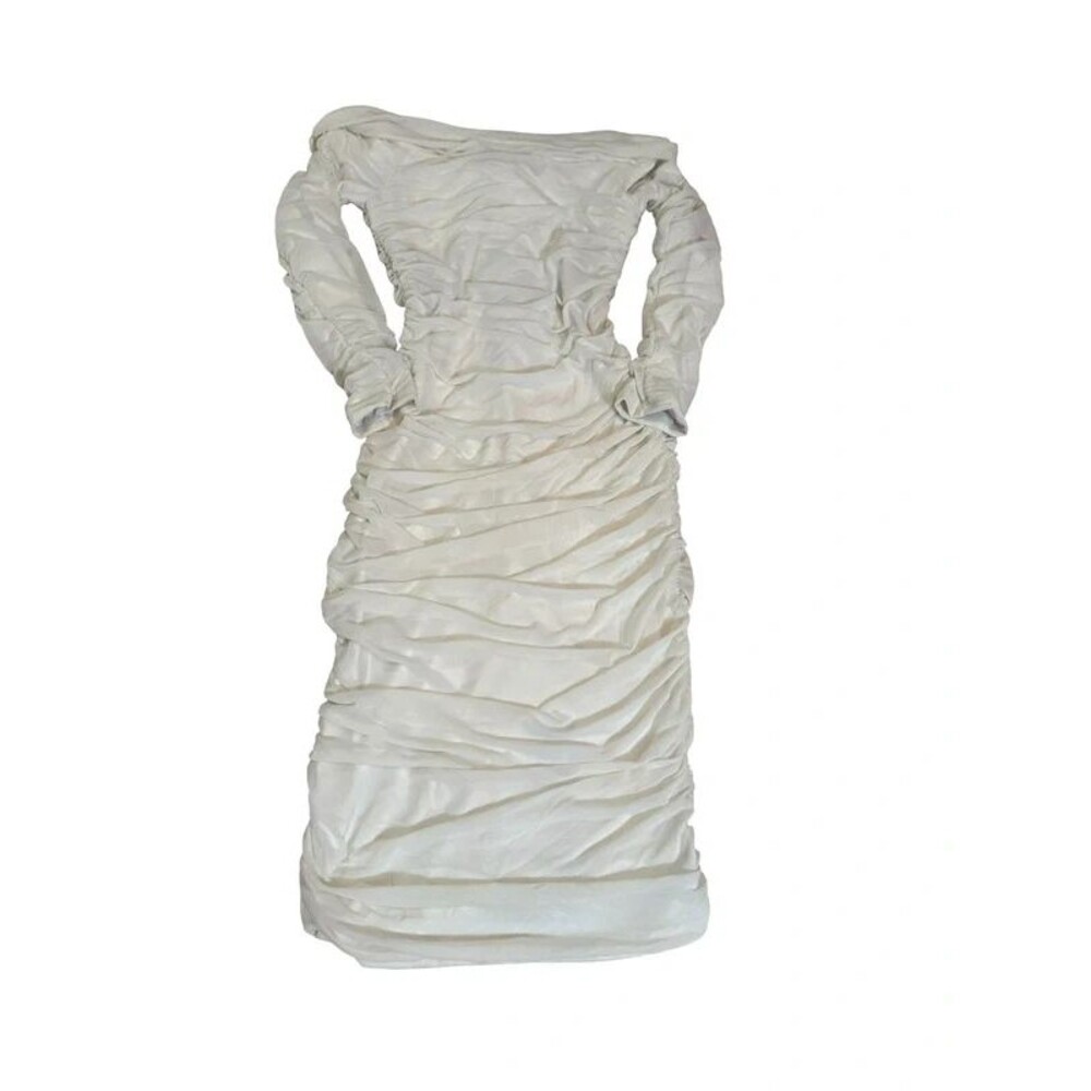 Off-the-Shoulder Longsleeve Ruffle Dress